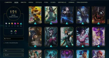 Bronze 2 com TODOS os Champs e 120 Skins ( ADC / SUP ) +RP
