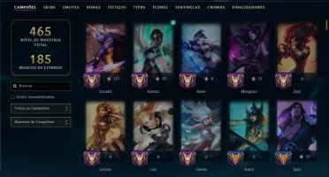 Bronze 2 com TODOS os Champs e 120 Skins ( ADC / SUP ) +RP