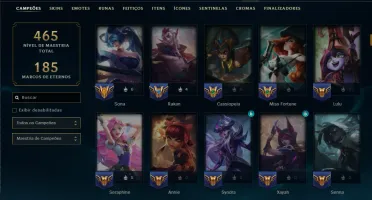 Bronze 2 com TODOS os Champs e 120 Skins ( ADC / SUP ) +RP