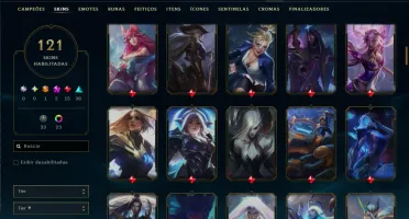 Bronze 2 com TODOS os Champs e 120 Skins ( ADC / SUP ) +RP
