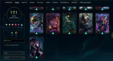 Bronze 2 com TODOS os Champs e 120 Skins ( ADC / SUP ) +RP