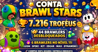 🏆 Conta Brawl Stars | 7.216 Troféus + Clash Arena 19