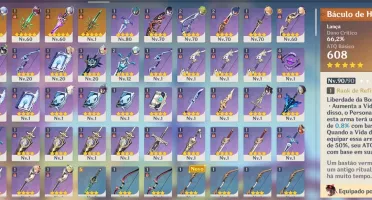 Conta AR 52 com 8 personagens 5* + 5 armas 5*