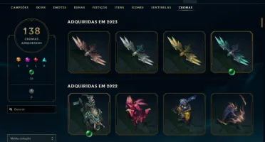 Conta Lol Ex Mastter 400 Skins 34 Lendarias 4 Prestigio 4 Ut