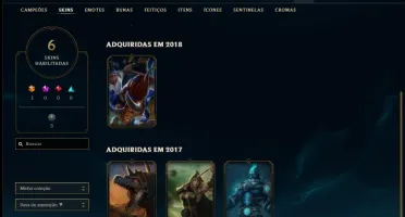 Conta diamante 3 barata com 6 skins e 32 champs