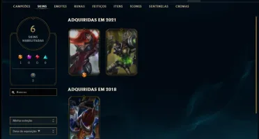 Conta diamante 3 barata com 6 skins e 32 champs