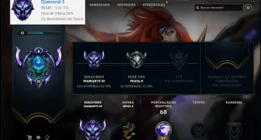 Conta diamante 3 barata com 6 skins e 32 champs