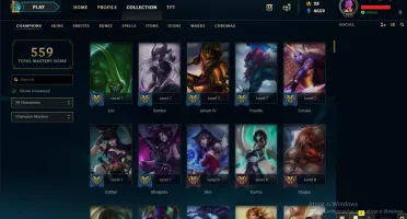 Conta 2012 LoL europeia com + 230 skins s/ ranking