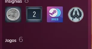 Vendo Conta Steam 2 Anos Nivel 6 Com jogos conta barata