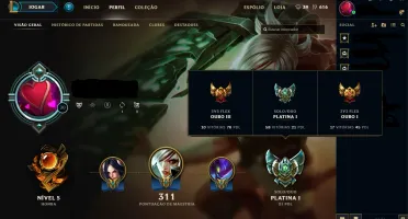 CONTA LEAGUE OF LEGENDS - PLATINA 1