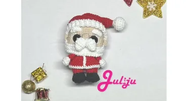 Papai Noel em Amigurumi 15 cm