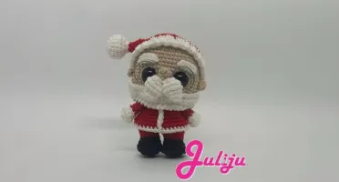 Papai Noel em Amigurumi 15 cm