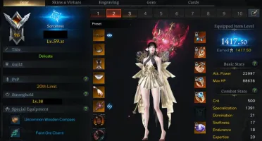 Conta Lost Ark Main Sorceress 1417.5 Arma+19 Server KAZEROS
