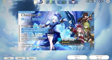Conta Genshin Ar 37 - Raiden, Kazuha, Furina, Jean