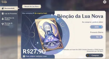 Conta Genshin AR 48 Diluc + Keqing + Venti + Qiqic1 + Mona
