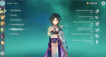 CONTA GENSHIN IMPACT - AR47 KLEE XIAO JEAN E MONA+ PASSE