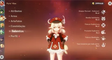 CONTA GENSHIN IMPACT - AR47 KLEE XIAO JEAN E MONA+ PASSE
