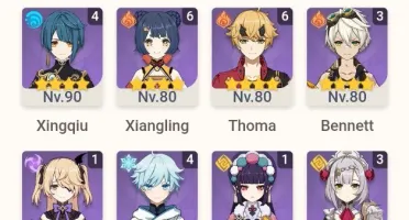 Hutao C1+Yelan+Raiden C1+Zhongli