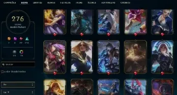 lol account 276 skins, emerald, all charecters 13 years
