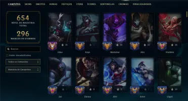 Bronze 3 com TODOS os Champs e 194 Skins ( MID / JG / ADC )
