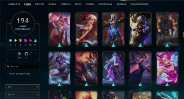 Bronze 3 com TODOS os Champs e 194 Skins ( MID / JG / ADC )
