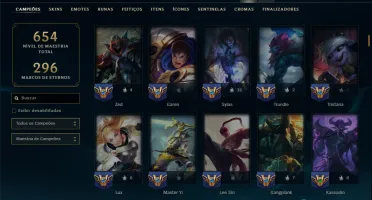 Bronze 3 com TODOS os Champs e 194 Skins ( MID / JG / ADC )