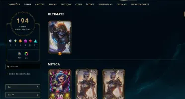 Bronze 3 com TODOS os Champs e 194 Skins ( MID / JG / ADC )