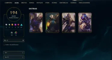 Bronze 3 com TODOS os Champs e 194 Skins ( MID / JG / ADC )