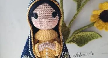 Santinha em Crochê - Nossa Senhora Aparecida