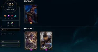 Conta lol (com maior parte dos bonecos) (129 Skins)