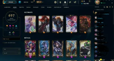 Conta Lol 16 Skins Miticas e atualmente 500 Skins 