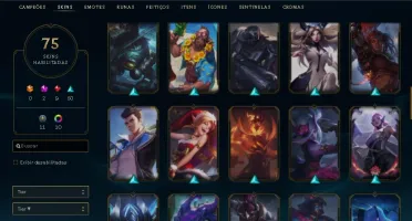 CONTA LVL 111 GOLD 2 82 CAMPEÕES 75 SKINS 1 PRESTIGIO