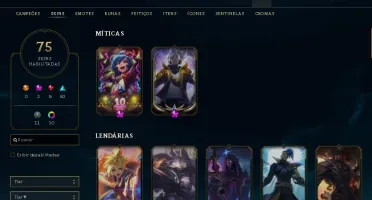 CONTA LVL 111 GOLD 2 82 CAMPEÕES 75 SKINS 1 PRESTIGIO
