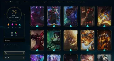 CONTA LVL 111 GOLD 2 82 CAMPEÕES 75 SKINS 1 PRESTIGIO