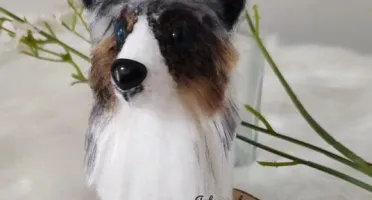 Miniatura Pastor Belga - Amigurumi de Crochê com Feltragem