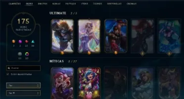 Conta lol Platina 4 todos os campõe + 175 skins.