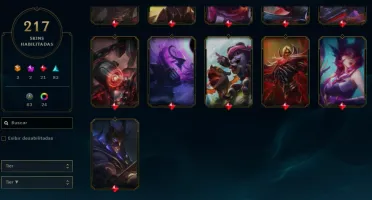 conta lol 217 skins lvl 557