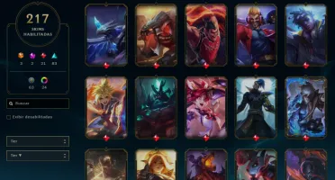 conta lol 217 skins lvl 557