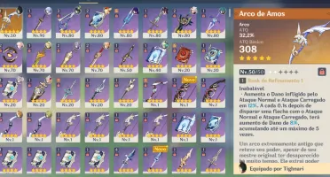 Conta Genshin Ar 55 10+ Personagens T5 1 Arma T5