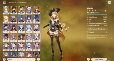 CONTA GENSHIN AR55 C/ 6 5* e 7 armas 5*