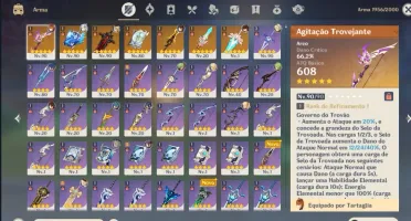 CONTA GENSHIN AR55 C/ 6 5* e 7 armas 5*