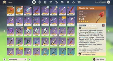 Ar 51 Xiao+Andarilho+Faruzan C6+Yae+Báculo D Homa (25 Giros)