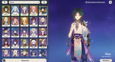 Ar 51 Xiao+Andarilho+Faruzan C6+Yae+Báculo D Homa (25 Giros)