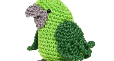 Papagaio Verde em Amigurumi