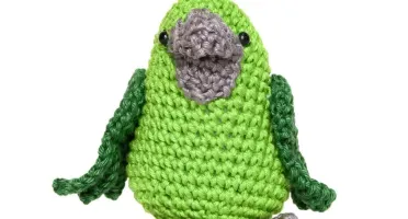 Papagaio Verde em Amigurumi