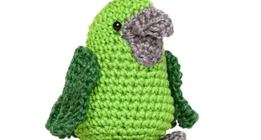Papagaio Verde em Amigurumi