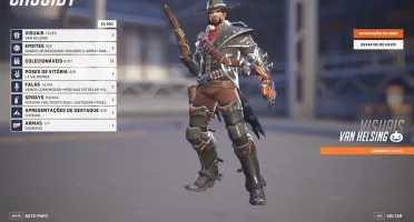 Conta Overwatch 84 skin lendaria, 5 armas douradas