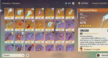 Conta Ar58 Hutao C1, Todos Archons, 19 Chars 5* E 12Armas 5*