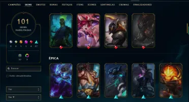 Unranked com TODOS os Champs e 101 Skins ( SUP / JG )