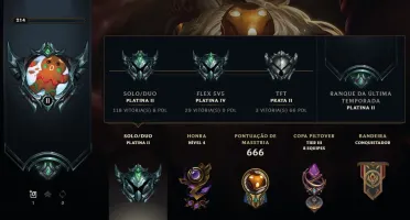 CONTA PLATINA 2, 265 SKINS, 85 EMOTES, 310 ICONES, 60 CHROMS